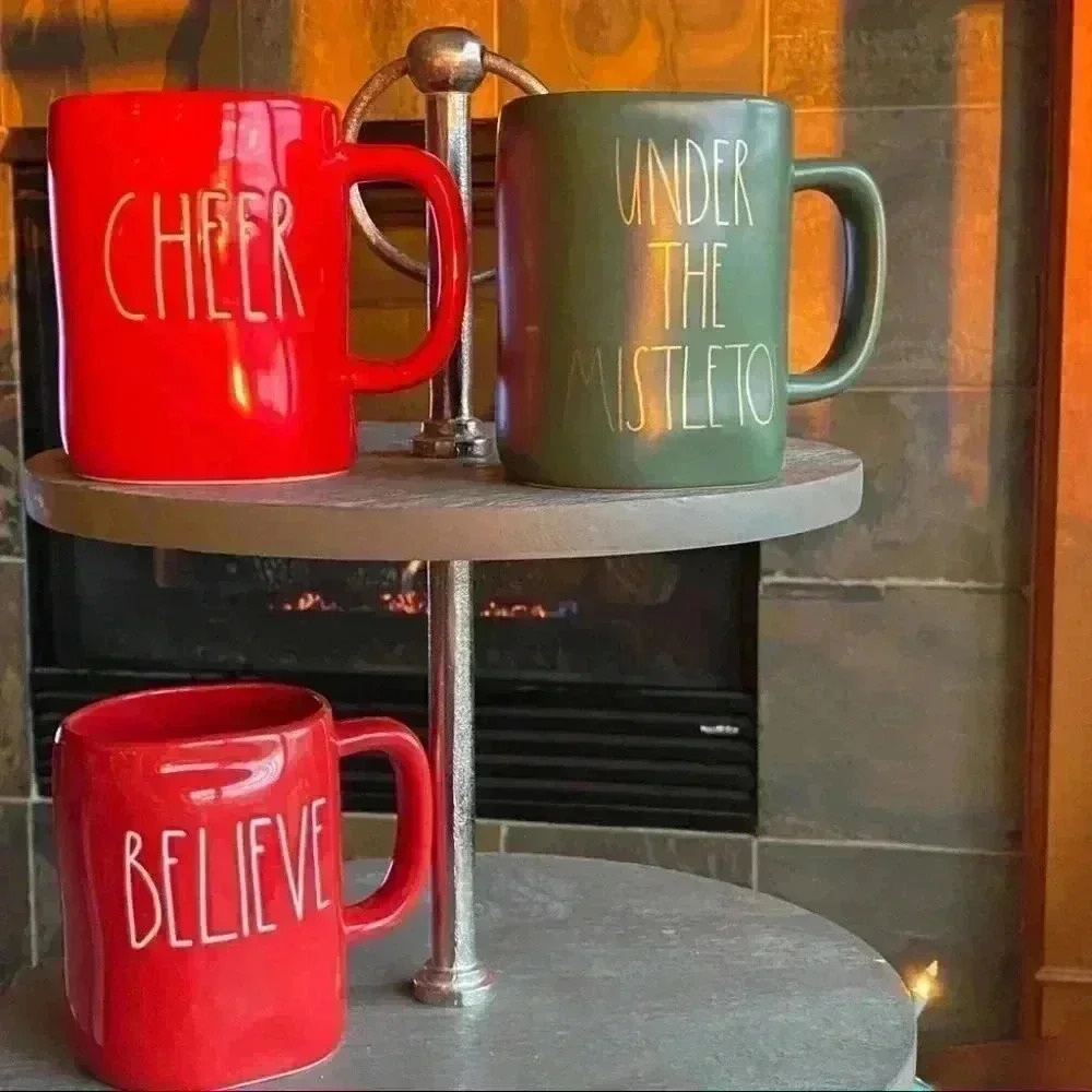 ❤️ NEW Rae Dunn BELIEVE - Beautiful Christmas RED Holiday Ceramic Coffee Mug/Cup - Picture 11 of 11